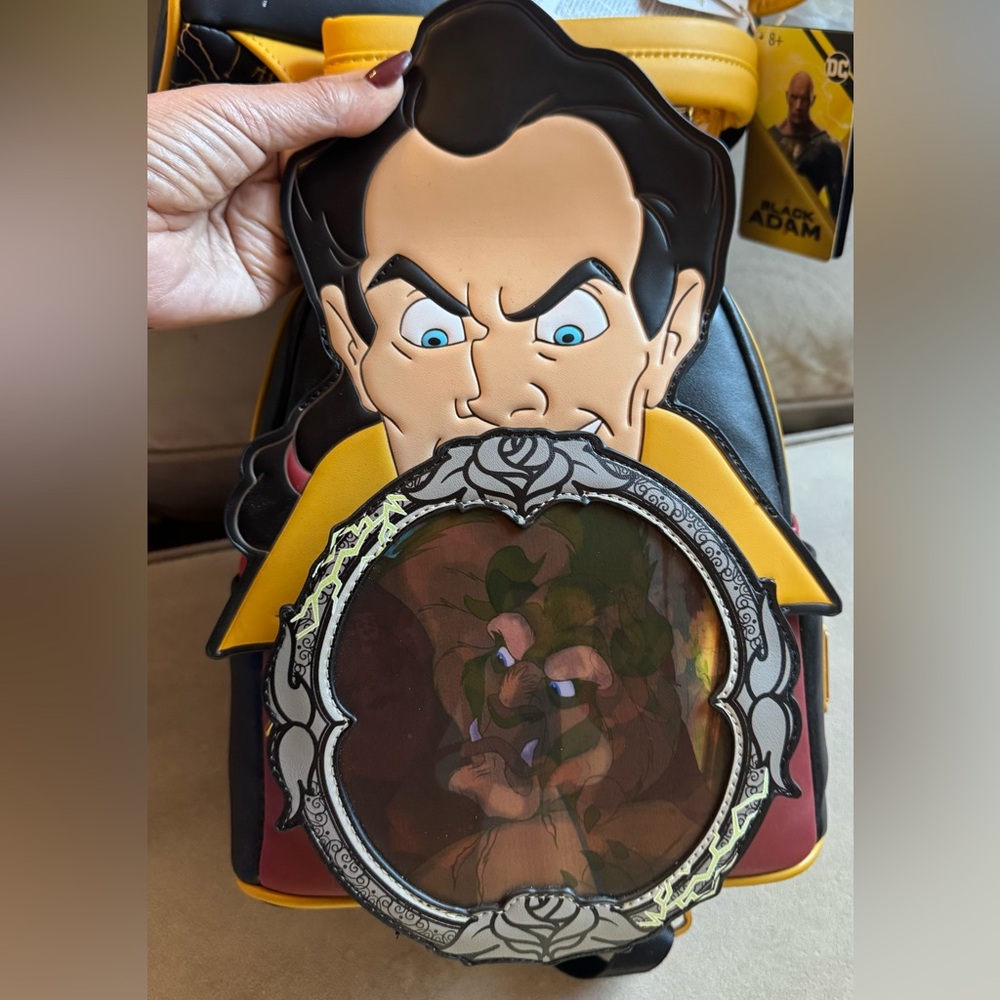 Disney Loungefly – Gaston “Layers Debossed Logo” Mini Backpack RARE new !